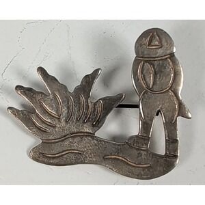 V Mendez Taxco 925 Sterling Silver Siesta Agave Cactus Brooch Pin
